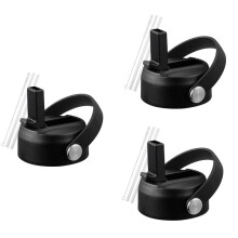 3X Rieten Deksel voor Flask Brede Mond 32 40 Oz, Rieten Deksel met Handvat en Rietjes, Vervangende Dop voor Sportrietjes