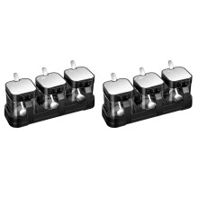 2X Gewürz Behälter Aus Glas, Set mit Rostfreier Stahldeckeln und Löffeln zum Servieren Von Zucker, Salz, Kaffee, Tee
