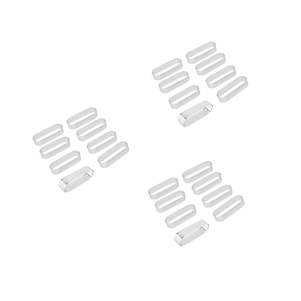 Semoic 24Pcs Oval Tartlet Molds French Dessert Mousse Fruit Pie Tart Ring Quiche Cake Mold, Stainless Steel Tart Mousse Ring