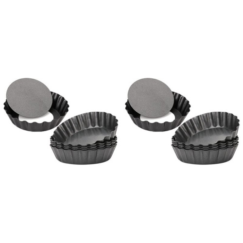 12 Pçs Moldes de Torta de Ovo,  Formas de Torta de 3 Polegadas Fundo Removível, Molde de Muffin de Bolo de Cupcake Ferramenta de Assar Forma