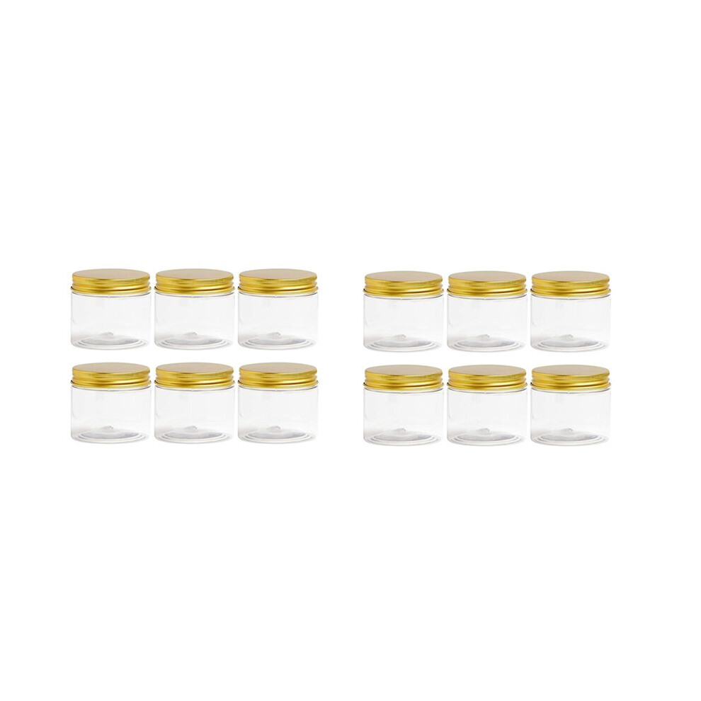 Semoic 12Pcs Plastic Jar With Lid, Transparent Jar With Lid, Plastic Mason Jar, Cosmetic Storage Container, Slime Storage Jar
