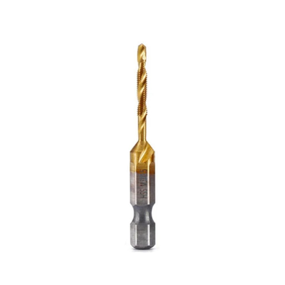 M3x0.5mm Hex Shank Titanium Plated Hss Screw Thread Metric Tap Drill Bits Screw Machine Compound Tap Open Chamfer Tool 6031370465391