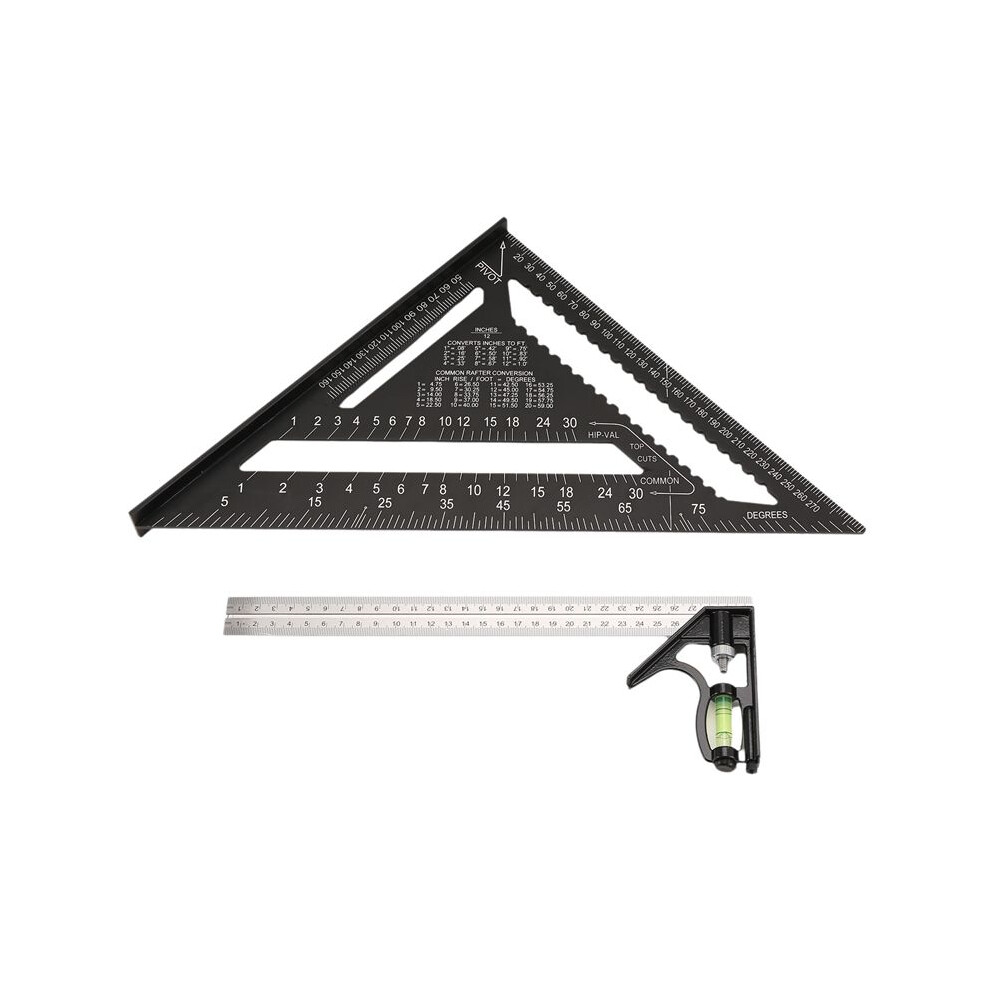 12Inch Rafter Square And Combination Triangle Square,Carpenter Square,Woodworking Framing Square,Ruler Protractor Layout 4711343872990