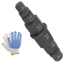 Motorcycles Hex Axle Tool Steady Hex Bit Socket Set Black Spindle Socket Adapter Tool 12/14/17/19/22/24mm with Gloves