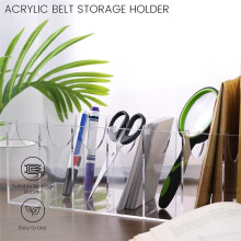 Organisateur de Ceinture, Support de Rangement de Ceinture en Acrylique pour le Placard, Vitrine à 7 Compartiments pour Cravate et Nœud Papillon