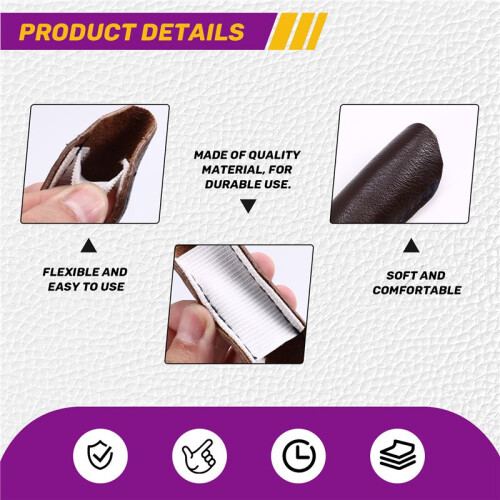 10PCS Leather Finger Protector Finger Thimble Guards Tools for Hand  Jewelry Making,Half Pack Brown 2