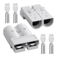 Voor Anderson-Connector, 350Amp Batterij Snelkoppeling 2/0AWG 600V Zware Lierbedradingsset voor Slepen (2 Stuks)