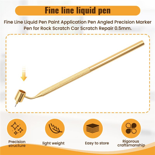 Fine  Liquid Pen Paint Application Pen Angled Precision  Pen for Rock Scratch Car Scratch Repair 0.5mm 2