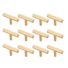 12Pack Köksskåp Handtag Borstad Nickel Skåp Dra 46mm T Bar Handtag med Skruvar för Garderober Badrumsdörrar