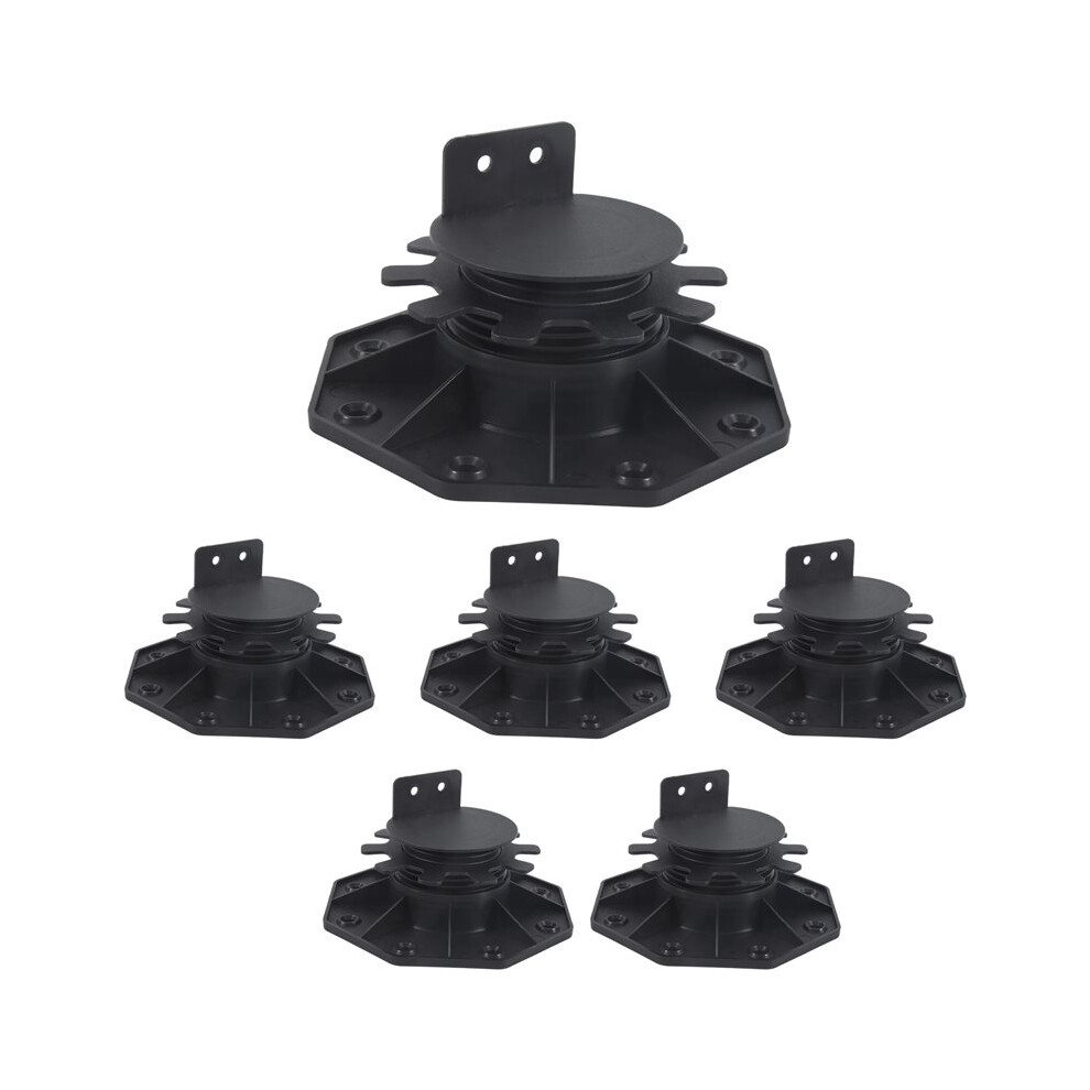 6 Pcs Joist Support Pedestals, Adjustable Decking & Flooring Support Pedestal For Deck, Timber Base 4711324387765