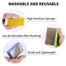 Diamond Hand Polishing Pads, 3PCS Diamond Sanding Pads 60/200/400 Grit Sanding Block Foam Backing for Tile Glass Stone