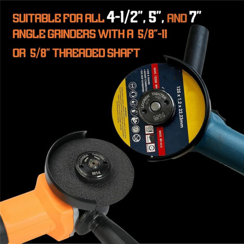 2 Porcas para Rebarbadora Angular de 4,5 Polegadas e 5 Polegadas, Sem Necessidade de Chave, Porcas de Flange Autotravantes de 5/8-11 e 5/8 Polegadas 2