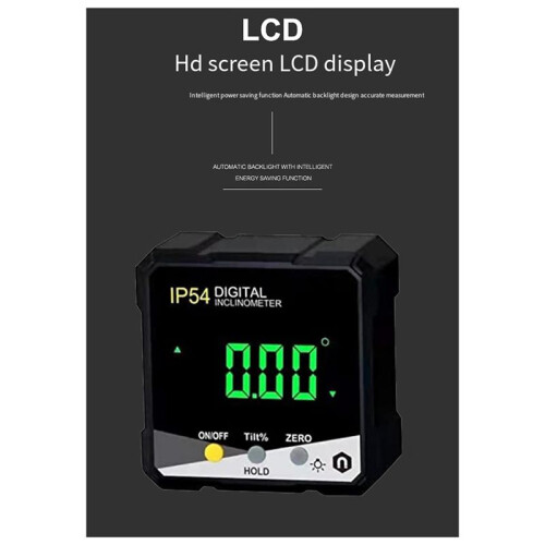 Inclinometer Digital LCD Inclinometer Box Angle Meter for Woodworking Construction IP54 Waterproof with LCD Backlight 1