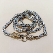 Outdoor Dragon Spine Self-Defense Whip Chain Stainless Steel Titanium Steel Keel Bracelet Metal Necklace Waist Chain A