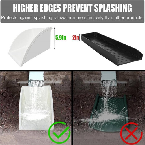 2 Pcs Rain Gutter Downspout  Blocks, Blocks for Gutters Downspouts, Protecting Drainage  House 1