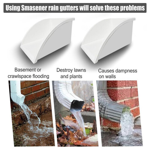 2 Pcs Rain Gutter Downspout  Blocks, Blocks for Gutters Downspouts, Protecting Drainage  House 2