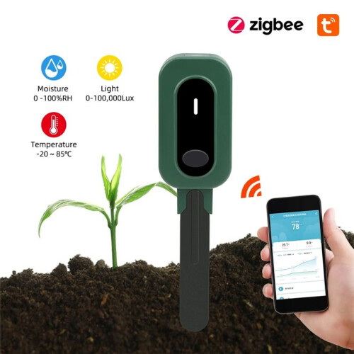 Zigbee  Soil Moisture Meter Tuya App Control Soil Tester Temperature Humidity Sensor for Gardens Potted 1