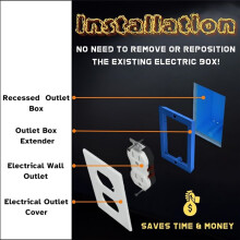 5-Pack 1/2Inch Single Gang Receptacle Outlet Box Extenders - Electrical Outlet Extender for Electrical Outlet Switches
