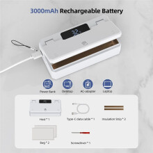 Bag Sealer and Cutter, Handheld Bag Sealer Heat Seal-Rechargeable Chip Bag Sealer- for Chip Bags, Snack Bags