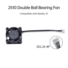 Ventola di raffreddamento 2510 con doppio cuscinetto a sfera 5V per hot end Bambu X1 dissipazione del calore