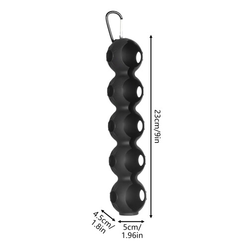 (Black) 5-Ball Silicone Golf Pouch for Easy ID 2