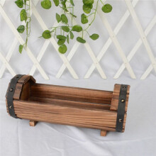 Wood Flower Pots Wedding Decoration Carbonized Antiseptic Wood Flower Boxes Balcony Succulents Wooden Flower Pots B