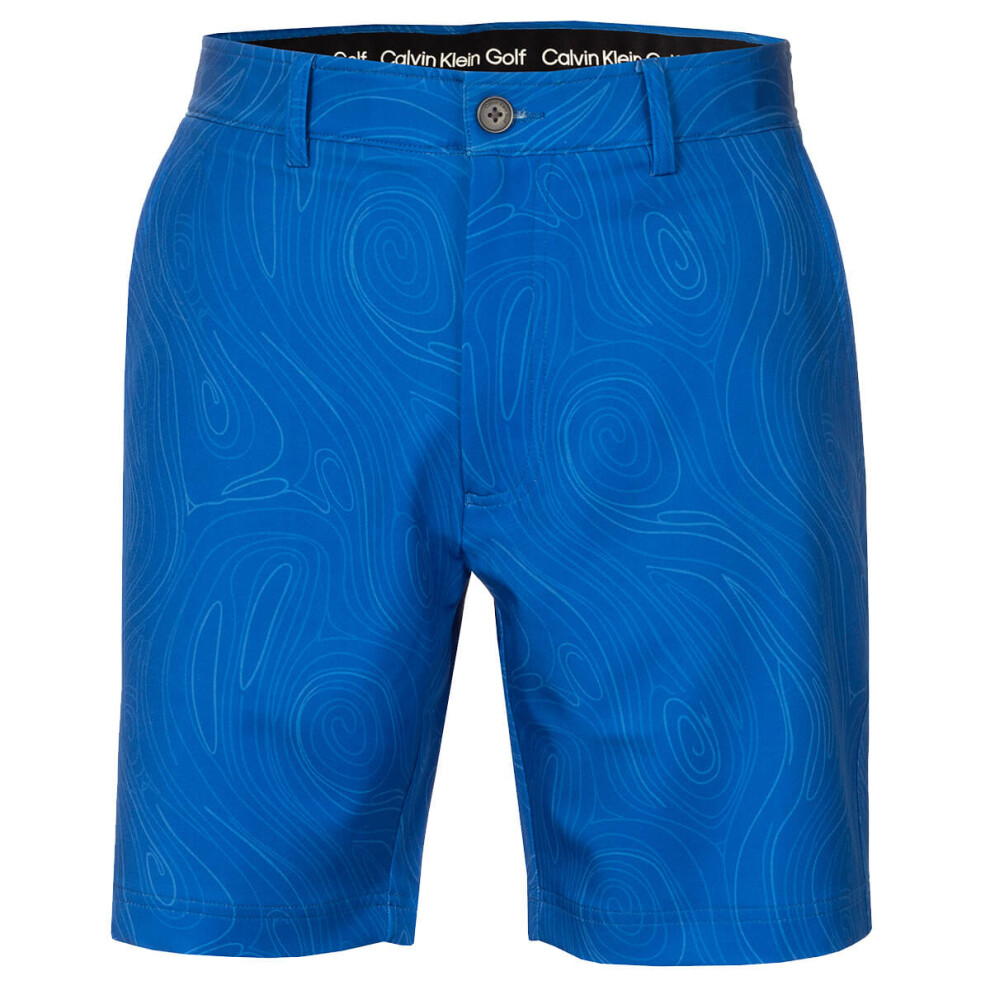 Calvin Klein (38" Waist, Saphire) Mens Marble Print Bullet Four Way Stretch Golf Shorts