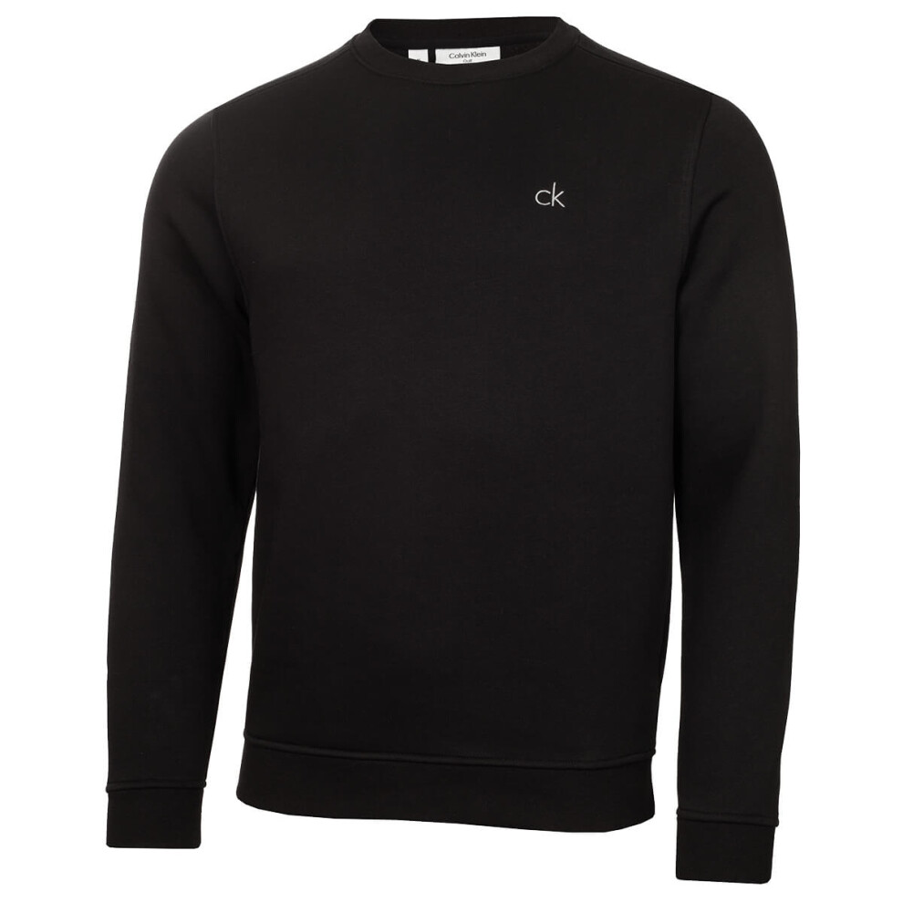 Calvin Klein (M, ) Mens Planet Luxury Sustainable Performance Crew Sweater Black