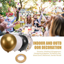 Schwarze und Goldene Luftballons, 67 Stück 12 Zoll Große Schwarze, Weiße und Goldene Konfetti-Luftballons für Geburtstag, Hochzeit, Neujahr