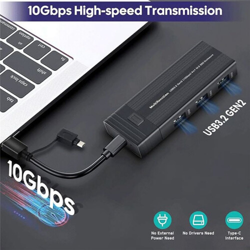 New M.2 Solid State Drive Box NVME Computer External 10Gbps Removable SSD Box USB3.2 2