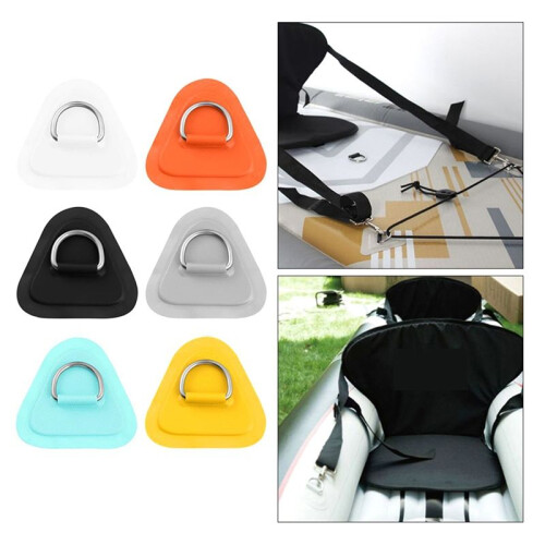 6PCS D-Ring Patch for Inflatable Boat Kayak Dinghy , D-Ring PVC Patch Stand- Paddleboard Canoe Rafting White 2