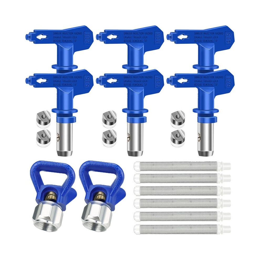 Airless Paint Set, 6 Airless Paint Double Sided Nozzles, 2 Nozzle Guards And 6 Filters For Construction, Fence 4712439001621