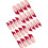 Red Edge False Nails - Lipstick Shape Nude 5