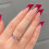 Red Edge False Nails - Lipstick Shape Nude 7
