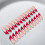 Red Edge False Nails - Lipstick Shape Nude 8