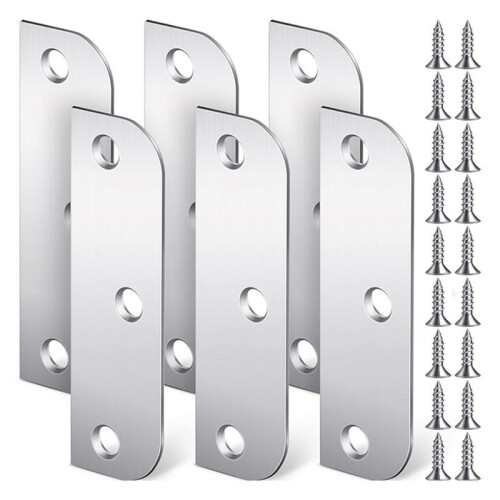 6 Peças Placas Preenchimento Dobradiça 3,5 Polegadas com Placas Preenchimento Borda Porta 5/8 Polegadas, Calços Dobradiça Porta, Tampa Orifício