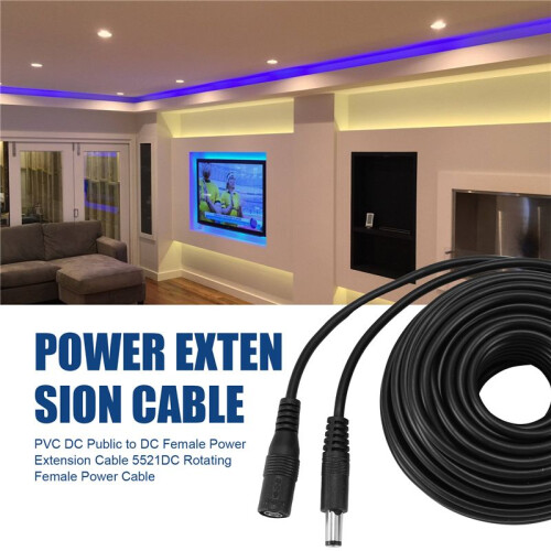 Cable de Extensión de Alimentación CC Conector Cable de Extensión Cable Adaptador Jack Cable DC5521 Conector Macho A Hembra 10M 1