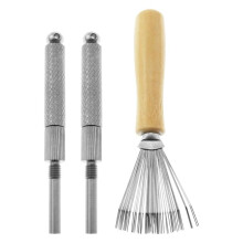 3PCS Cleaning Flower Arrangement Tools Needle Plate Stainless Steel Flower Brush Wire Brush Flower Arrangement Tools