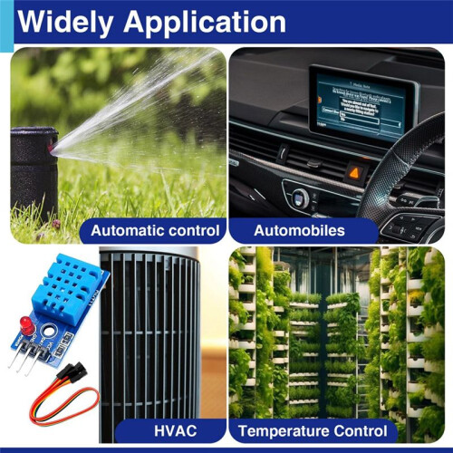 6 Set Temperature Humidity Sensor Module Digital Temperature Humidity Sensor 3.3V-5V with Wires, DHT11 2