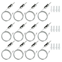 12 Ensembles X Kit de Câbles de Suspension Hexagonaux pour Garage, Chaînes de Suspension en Acier, Connecteur de Lumière en Nid D'Abeille, Câble