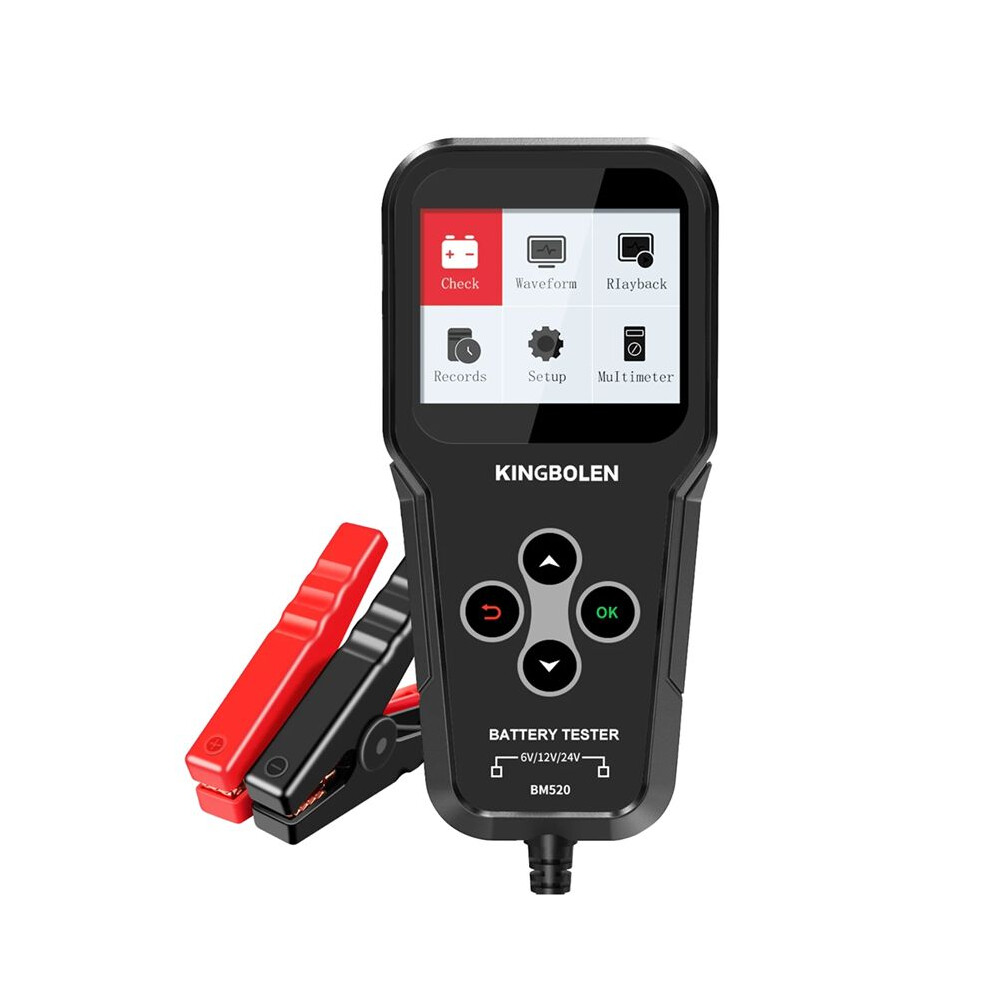Jojomino Kingbolen Bm520 6V 12V 24V Car Battery Tester Truck Battery System Test Tool 12 Volts Battery Analyzer Cranking Test