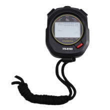 YS Timer Stopwatch Chronograph Sports Training Digital Chronometers 3 Rows Display of 100 Tracks Black