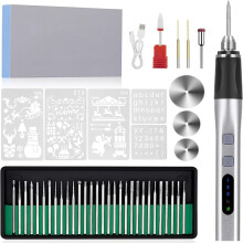 Caneta de Gravação Elétrica de 37 Bits, Caneta de Gravação Sem Fio Recarregável Por USB, Máquina de Gravação Rotativa Faça Você Mesmo A