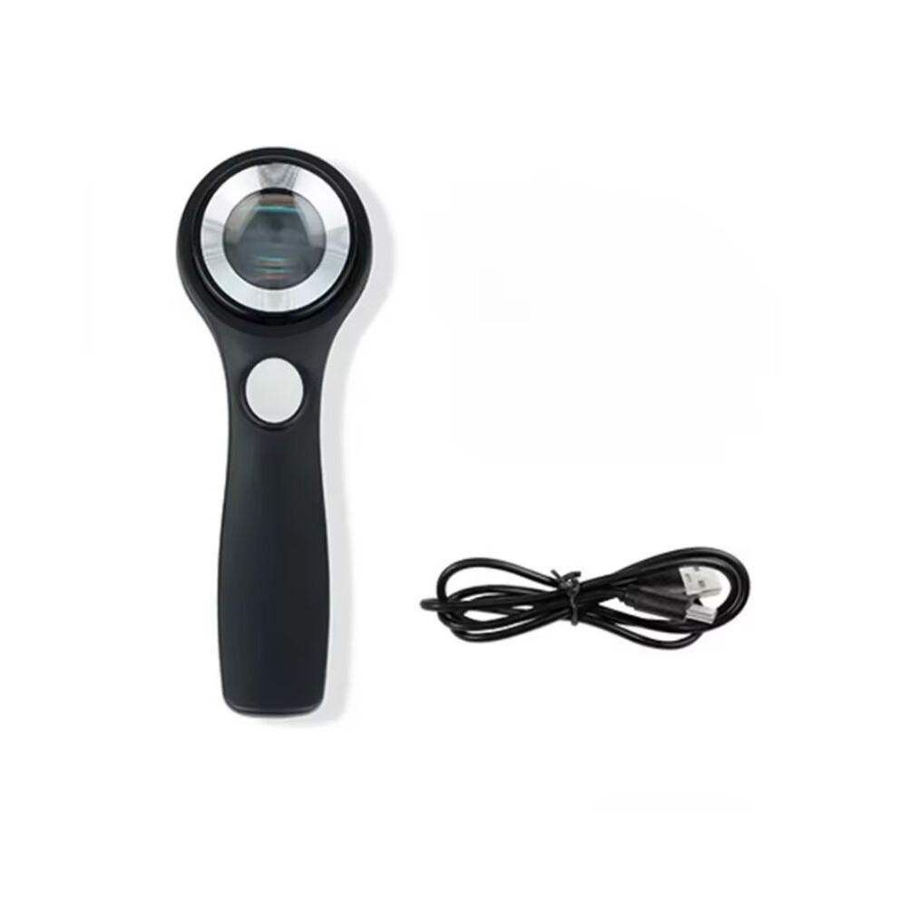 Tauoh Light 60X Portable Magnifying Glass Uv Illuminated Usb Rechargeable Reading Jewelers Loupe Pocket Handheld Magnifiers