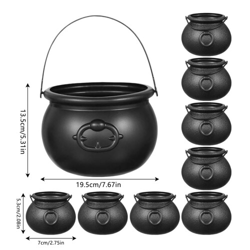 Halloween Black Candy Bucket with Handle 1
