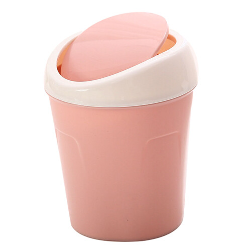 Mini-Desktop-Abfalleimer pink, Kunststoff, Schwingdeckel 1