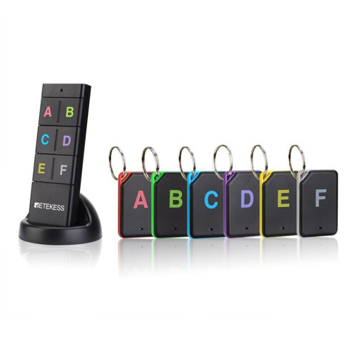 Retekess Wireless Key Finder RF Key Locator Pet Wallet Tracker Remote Control 1 RF Transmitter 6 Receiver for Camping 1