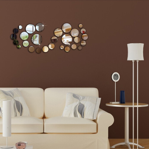 3D Round Mirror Wall Sticker for Bedroom 1