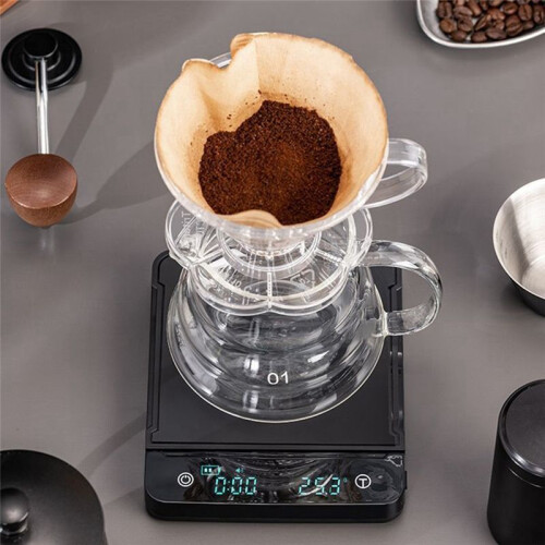 Coffee Scale Electronic Scale  Charging Hand Pour LED Screen Italian Coffee Scale Kitchen Home Use 1