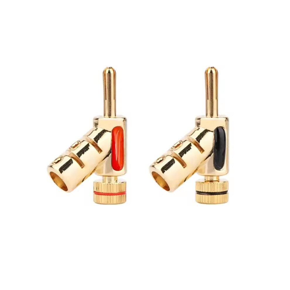 Photos - Computer Cooling 2 Gold Plated 45 Degree Locking Banana Plugs for HiFi Audio Video Cable Connectors